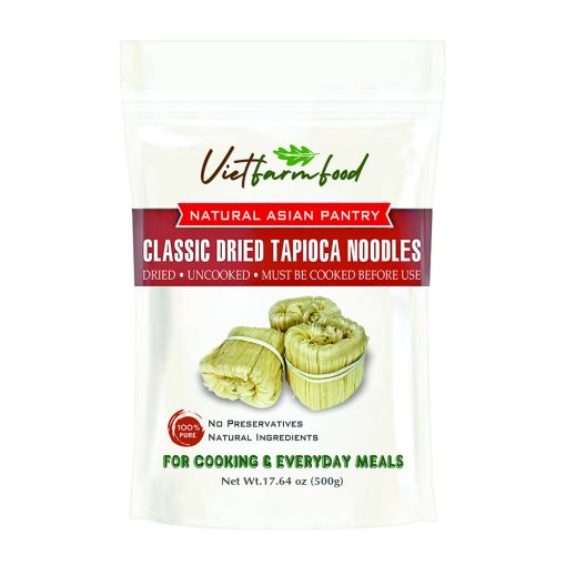 CLASSIC DRIED TAPIOCA NOODLES VIETFARMFOOD - Traditional Dried Vietnamese Flat Noodles - Soft and Slightly Chewy Texture 1 NATURA1 24