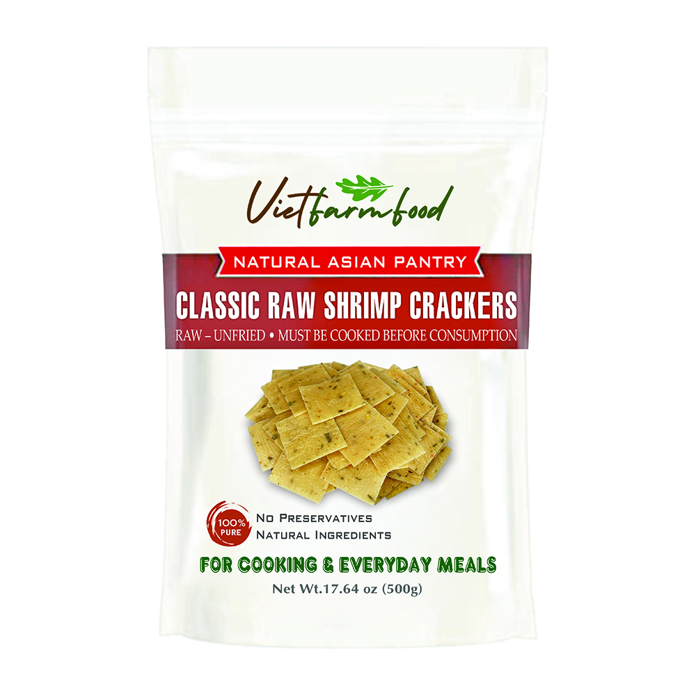 CLASSIC RAW SHRIMP CRACKERS VIETFARMFOOD - Traditional Crispy Prawn Crackers for Deep Frying - Authentic Savory Snack