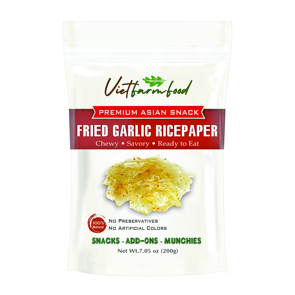 GARLIC MIXED RICEPAPER VIETFARMFOOD: Savory & Aromatic – Ready to Enjoy, Gourmet Snack for Parties and Daily Enjoyment