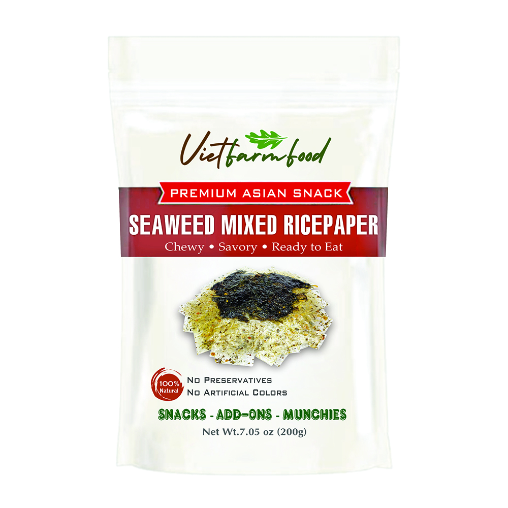 SEAWEED MIXED RICEPAPER VIETFARMFOOD: Savory & Crunchy – Ready to Enjoy, Gourmet Snack for Parties and Daily Enjoyment