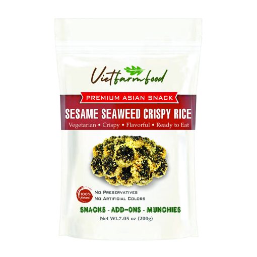 SESAME SEAWEED CRISPY RICE VIETFARMFOOD: Savory & Nutty – Ready to Enjoy, Gourmet Snack for Parties and Daily Enjoyment 1 PREMIUM ASIAN SNACK SESAME SEAWEED CRISPY RICE Viet Farm Food Agricultural Products 84 0938838553 1