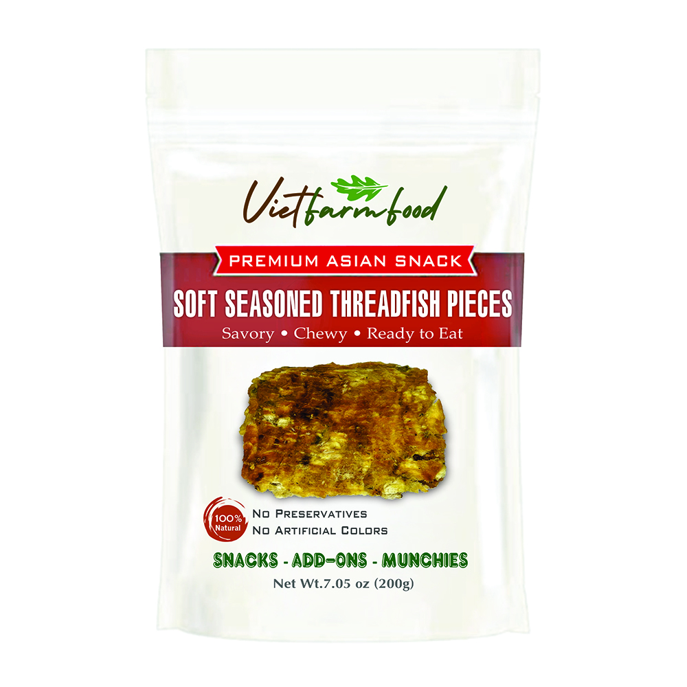 SOFT SEASONED THREADFISH PIECES VIETFARMFOOD: Savory & Aromatic – Ready to Enjoy, Gourmet Snack for Parties and Daily Enjoyment