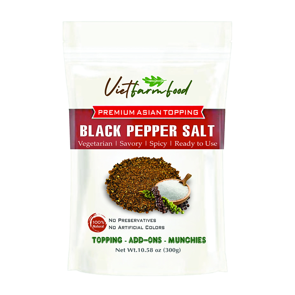 BLACK PEPPER SALT VIETFARMFOOD: Savory & Spicy – Ready to Enjoy, Great for Toppings, Snacking or Gifting