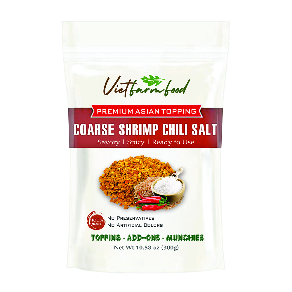 COARSE SHRIMP CHILI SALT VIETFARMFOOD: Savory & Spicy – Ready to Enjoy, Gourmet Seasoning for Fruits, Snacks and Culinary Dishes