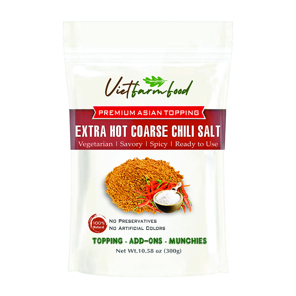 EXTRA HOT COARSE CHILI SALT VIETFARMFOOD: Savory & Spicy – Ready to Enjoy, Gourmet Topping for Fruits, Seasoning, and Seafood