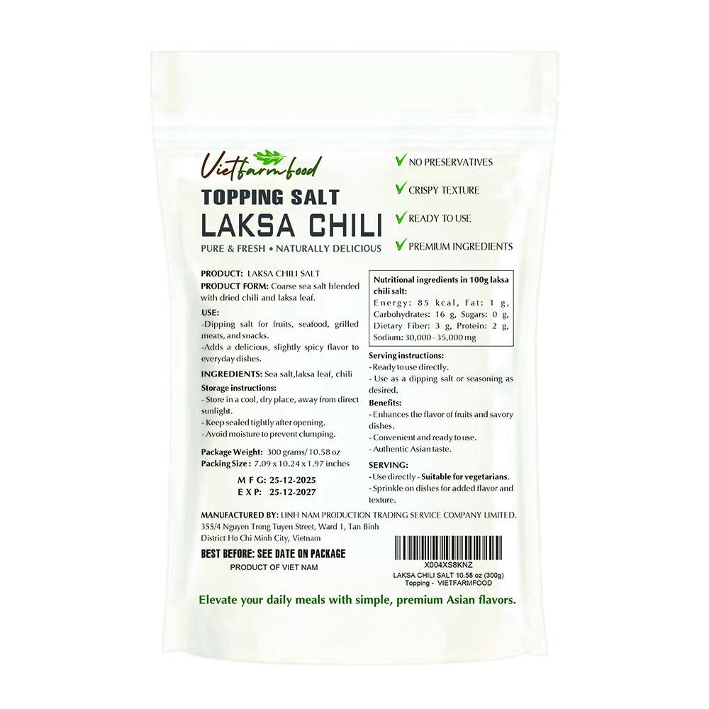 LAKSA CHILI SALT VIETFARMFOOD: Savory & Spicy – Ready to Enjoy, Great for Toppings, Cooking, or Gifting