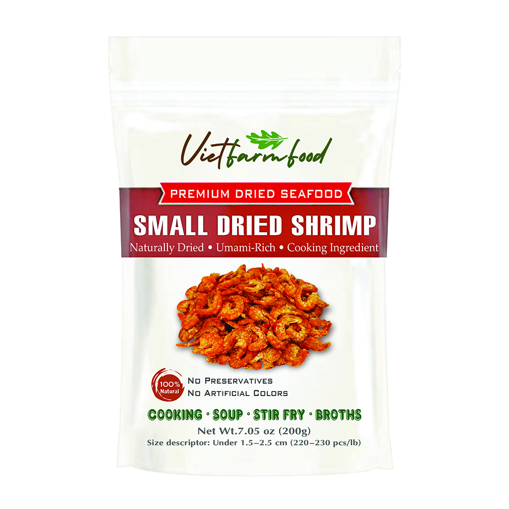 SMALL DRIED SHRIMP VIETFARMFOOD: Savory Seafood Flavor – Ready to Use for Cooking, Broth, or Relish