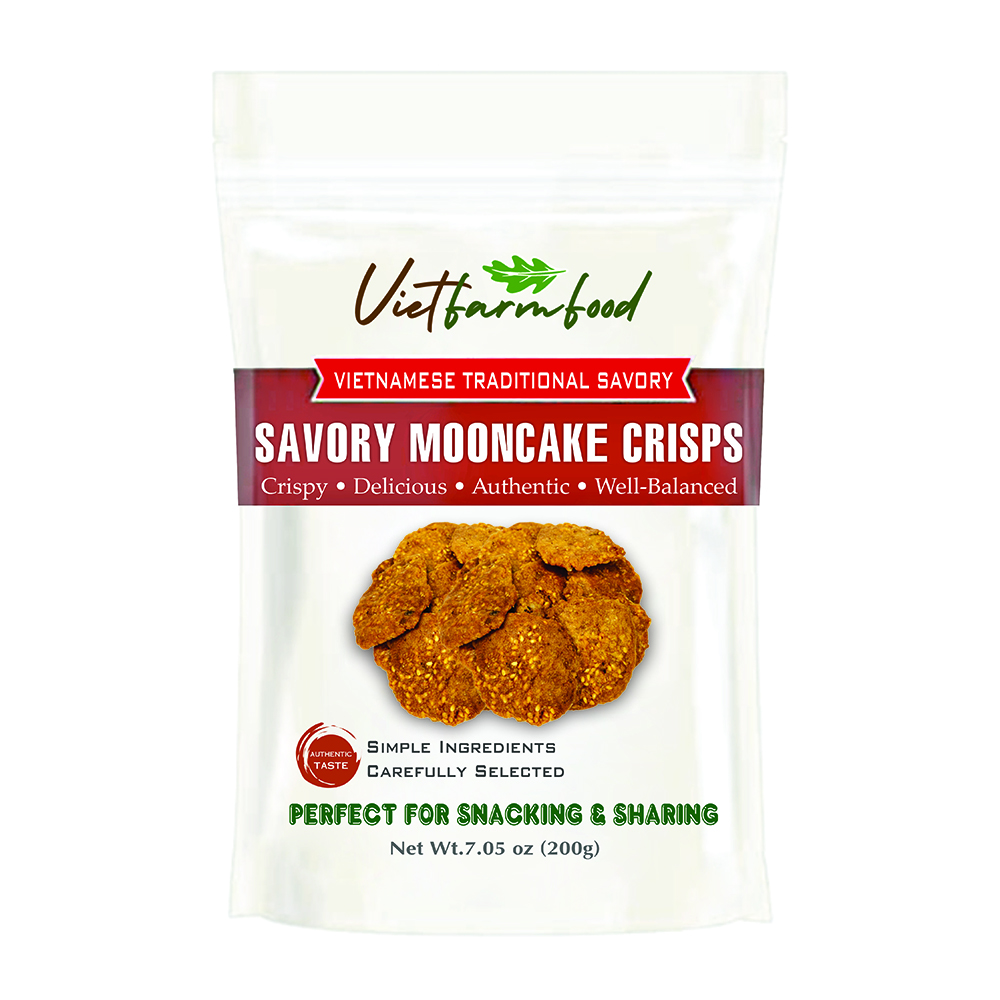 SAVORY MOONCAKE CRISPS 7.05 oz (200g) VIETFARMFOOD: Extra Crispy & Savory – Ready to Enjoy, Gourmet Snack for Parties and Daily Enjoyment